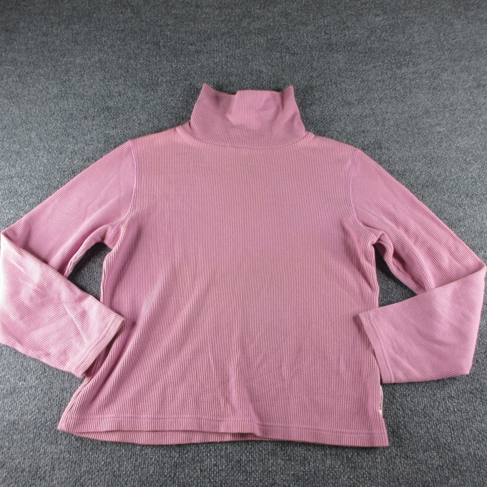 Harley-Davidson Sweater Womens XL Pink Thermal Waffle Knit Turtleneck Motorcycle